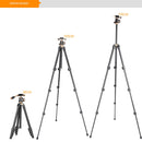 Q160s 4-Section Folding Legs Live Broadcast Aluminum Alloy Tripod Mount with Damping Tripod Ball-Head