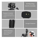 Q111 4-Section Folding Legs Live Broadcast Aluminum Alloy Tripod Mount with Three-dimensional Damping Tripod Heads(Red)