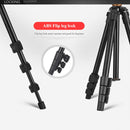 Q160a 4-Section Folding Legs Live Broadcast Aluminum Alloy Tripod Mount with Three-dimensional Tripod Heads & Wireless Remote Control