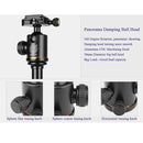 Q222 Portable 4-Section Folding Legs Aluminum Alloy Tripod Mount Monopod Holder with Ball Heads