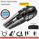 Car Vacuum Cleaner Air Pump Four-In-One Car Air Pump Digital Display 120W, Specification:Wireless, Style:Digital Meter+Storage Bag