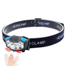 Usb Rechargeable Waterproof Sensor Headlight Outdoor Fishing Light(Black )
