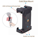 Xiletu Xj-12 Live Broadcast Bracket Fixing Clip Tripod Mount Phone Clamp with 1/4 inch Screw Holes & Cold Shoe Base