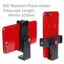Xiletu Xj-12 Live Broadcast Bracket Fixing Clip Tripod Mount Phone Clamp with 1/4 inch Screw Holes & Cold Shoe Base