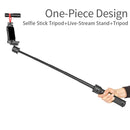 Cimapro Cb-2 Multi-functional Live Broadcast 6-Section Grip Foldable Tripod Holder Selfie Stick Extension Monopod
