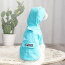 Dog Raincoat Hooded Four-Legged Clothes Waterproof All-Inclusive Small Dog Pet Raincoat, Size: L(Lake Blue)