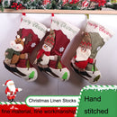 SD-KC2015 Christmas Decorated Linen Stocks Christmas Tree Pendant(Deer)
