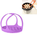2 PCS Silicone Steamer Egg Cooker Silicone Steamer Basket, Size:6.5 Inches(Purple)