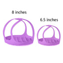 2 PCS Silicone Steamer Egg Cooker Silicone Steamer Basket, Size:6.5 Inches(Purple)