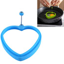 10 PCS Food Grade Silicone Heart-Shaped Omelette Pancake Mold Poached Egg Mold(Heart-shaped Blue)