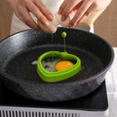 10 PCS Food Grade Silicone Heart-Shaped Omelette Pancake Mold Poached Egg Mold(Heart-shaped Green)