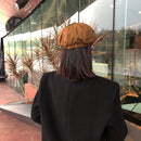 Britishretro Newsboy Cap Beret Octagonal Cap, Size: L(Black)