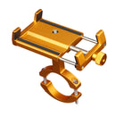 2 PCS Aluminum Alloy Bicycle Mobile Phone Holder Motorcycle Mobile Phone Navigation Bracket Electric Motorcycle Hand Rack(Gold (Handlebar Style))