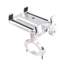 2 PCS Aluminum Alloy Bicycle Mobile Phone Holder Motorcycle Mobile Phone Navigation Bracket Electric Motorcycle Hand Rack(Silver (Handlebar Style))