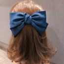 5 PCS Satin Bow Hairpin Back Head Hair Accessories, Colour: Tibetan Blue