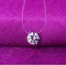 Female Transparent Fishing Line Necklace Rhinestone Invisible Chain Necklace(Single drill)