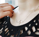 Necklace Love Shaped Titanium Steel Heartbeat Lockbone Chain Heart Pendant Necklace Female Retro Necklace Jewelry Accessorie(Gold)