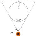 Delicate Sunflower Pendant Necklace Women Creative Imitation Pearls Jewelry Necklace(Rose gold)