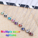 Heart Shaped Zircon Crystal Necklace Sweater Clavicle Chain(Purple)