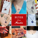Heart Shaped Zircon Crystal Necklace Sweater Clavicle Chain(Purple)