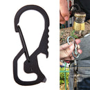 Outdoor Tools Carabiner Hex Driver Bottle Opener Keychain Ring Climbing Accessories(Black)
