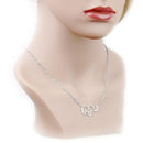 3 PCS Women Stainless Steel Origami Elephant Pendant Necklaces(Silver-color)