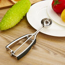 Stainless Steel Silicone Black Handle Ice Cream Scoop Spoon, Size:39mm