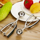 Stainless Steel Silicone Black Handle Ice Cream Scoop Spoon, Size:39mm
