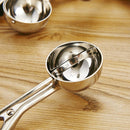 Stainless Steel Silicone Black Handle Ice Cream Scoop Spoon, Size:44mm