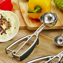 Stainless Steel Silicone Black Handle Ice Cream Scoop Spoon, Size:50mm