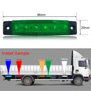4 PCS 12V 6 SMD Auto Car Bus Truck Wagons External Side Marker Lights LED Trailer Indicator Light Rear Side Lamp(Green)