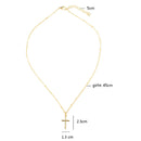 Women Fashion Bright Electroplating Cross Jewelry Necklace(Gold)
