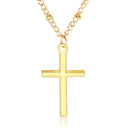 Women Fashion Bright Electroplating Cross Jewelry Necklace(Gold)