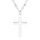 Women Fashion Bright Electroplating Cross Jewelry Necklace(Silver)