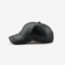 Outdoor Leisure Baseball Hat PU Leather Warm Peaked Cap, Size:Free Size(Dark Coffee)