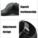Outdoor Leisure Baseball Hat PU Leather Warm Peaked Cap, Size:Free Size(Dark Coffee)