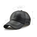 Outdoor Leisure Baseball Hat PU Leather Warm Peaked Cap, Size:Free Size(Dark Coffee)