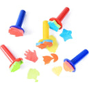 5 Packs Children Painting Art DIY Brush Sponge Stamp(Long Handle)