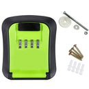 Wall-Mounted Key Code Box Construction Site Home Decoration Four-Digit Code Lock Key Box(Green)