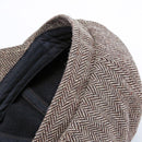 14128 Stripe Snap Design Beret Autumn And Winter Retro Wild Octagonal Hat, Size: 60CM(Coffee)