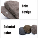14128 Stripe Snap Design Beret Autumn And Winter Retro Wild Octagonal Hat, Size: 60CM(Coffee)