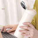 Smart Temperature Measurement Digital Display Stainless Steel Vacuum Flask Cup, Capacity:420ml(White)