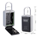 Password Key Box Wall-Mounted Metal Box Password Box Outdoor Key Anti-Theft Storage Box, Specification: Waterproof Cover(Silver Black)