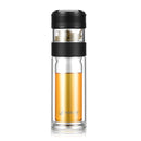 KAXIFEI Smart Tea-Water Separation Digital Display Thermos Stainless Steel Water Cup, Style:Glass(Black)