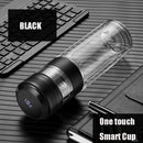 KAXIFEI Smart Tea-Water Separation Digital Display Thermos Stainless Steel Water Cup, Style:Glass(Black)