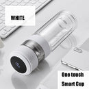 KAXIFEI Smart Tea-Water Separation Digital Display Thermos Water Cup, Style:Glass( White)