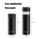KAXIFEI Smart Tea-Water Separation Digital Display Thermos Water Cup, Style:Glass( White)