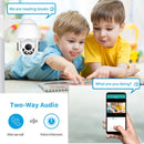 OU-A1IN PTZ Control 355 Degree Rotation Infrared WiFi Smart Dome Camera, Two-Way Voice Intercom Monitor(US Plug)