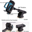 Car Phone Holder Car Air Outlet Mobile Phone Holder Suction Cup Navigation Instrument Panel General, Style:2 in 1(Blue)