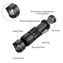 LED Outdoor Rechargeable Telescopic Zoom Mini Glare Flashlight, Specification:Set